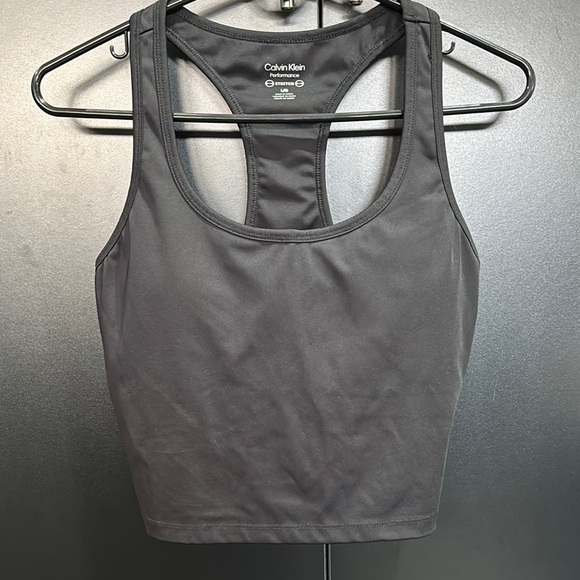 Calvin Klein Performance stretch racerback scoop neck,crop,removable pads - Picture 1 of 6